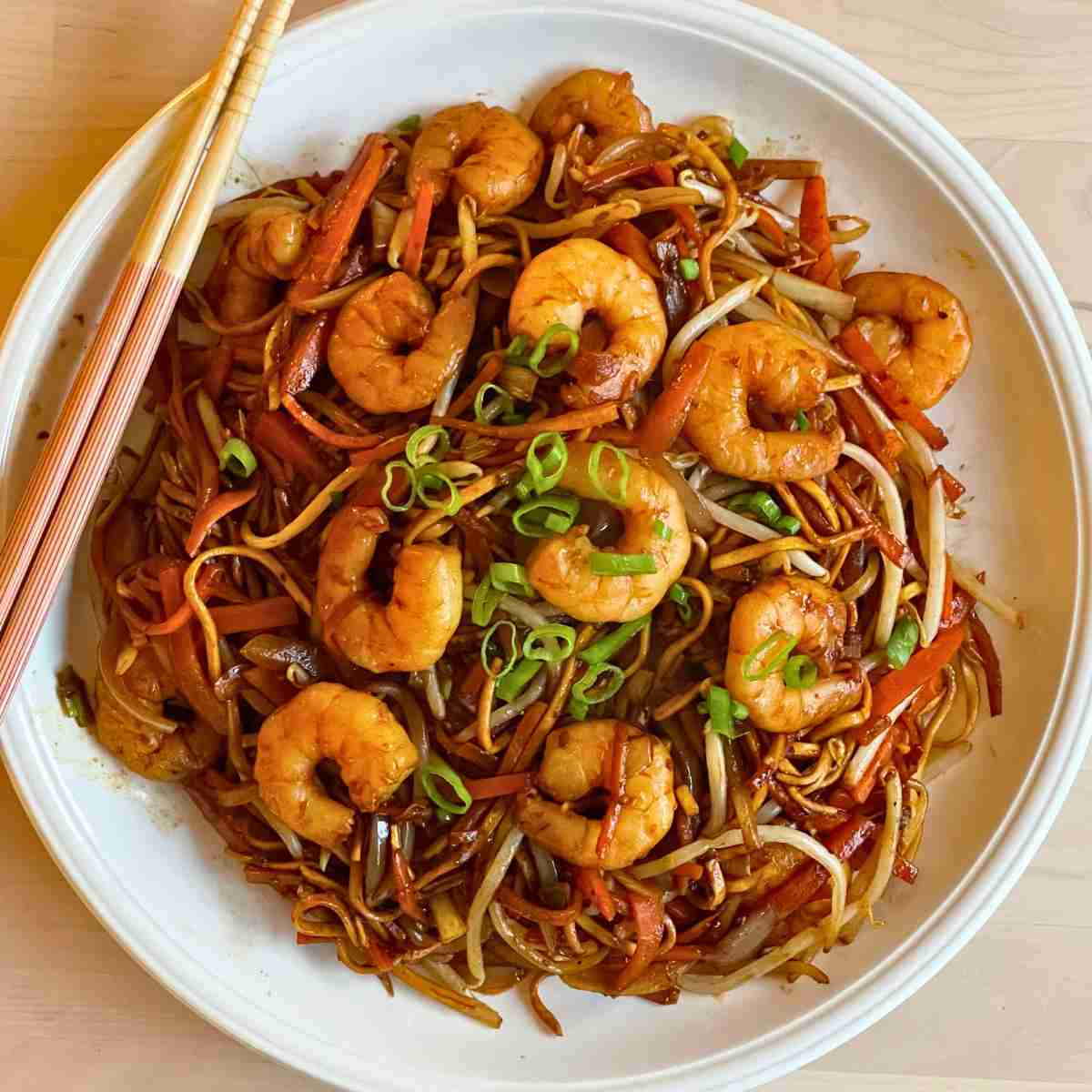 Healthy shrimp chow mein recipe