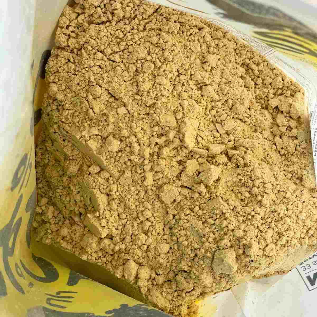 Pure misugaru powder inside the packet