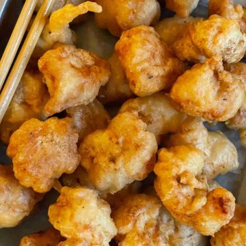 deep fried battered chicken balls