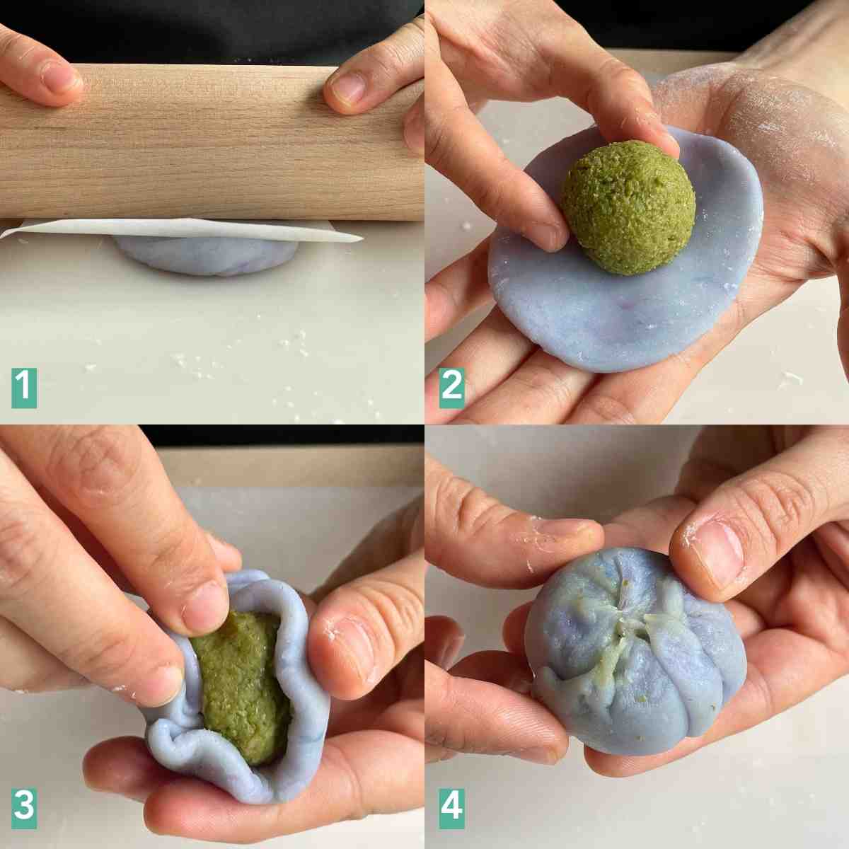 how to fold snow skin mooncake