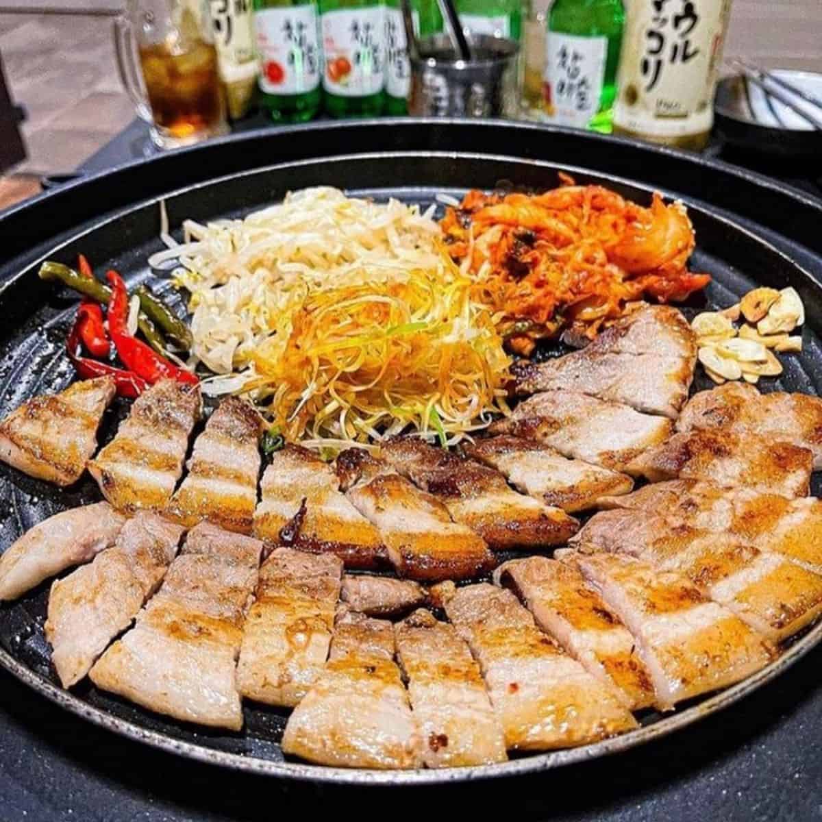 Samgyeopsal Gui, Korean BBQ, Heaven is here! Samgyeopsal Korean BBQ (pork  belly) with our MOOSSE cast iron Korean BBQ grill. This is an utimate  comfort food for us especially in this