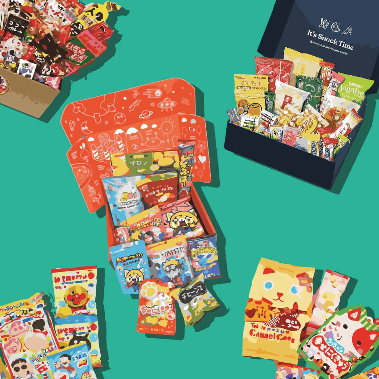 Sakura Box Japanese Snacks & Candy 30 Piece Dagashi Set Food Gift