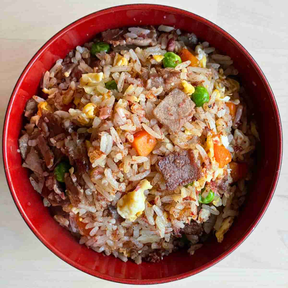 yeung chow fried rice with shrimp bbq pork