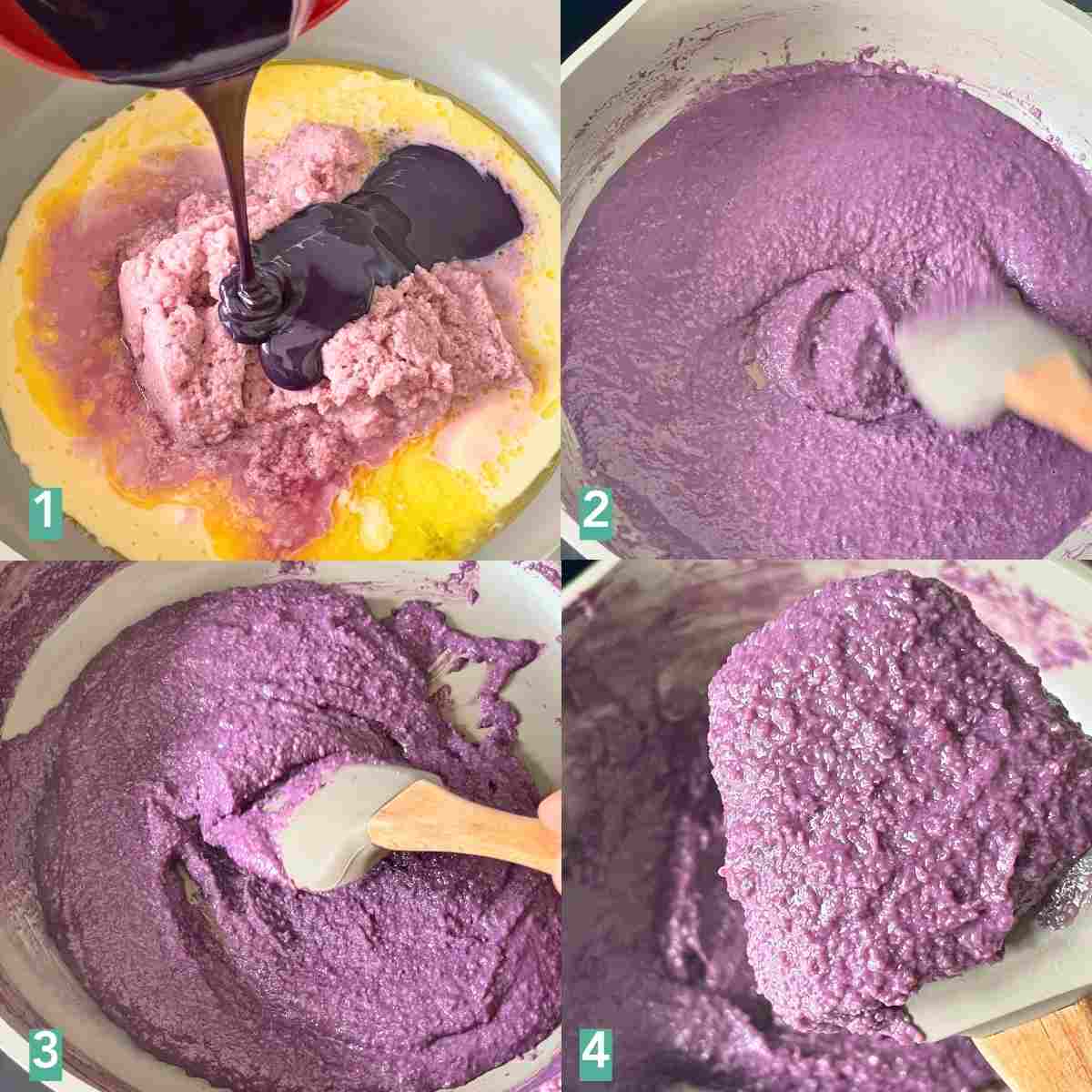 How to make purple condensed milk paste