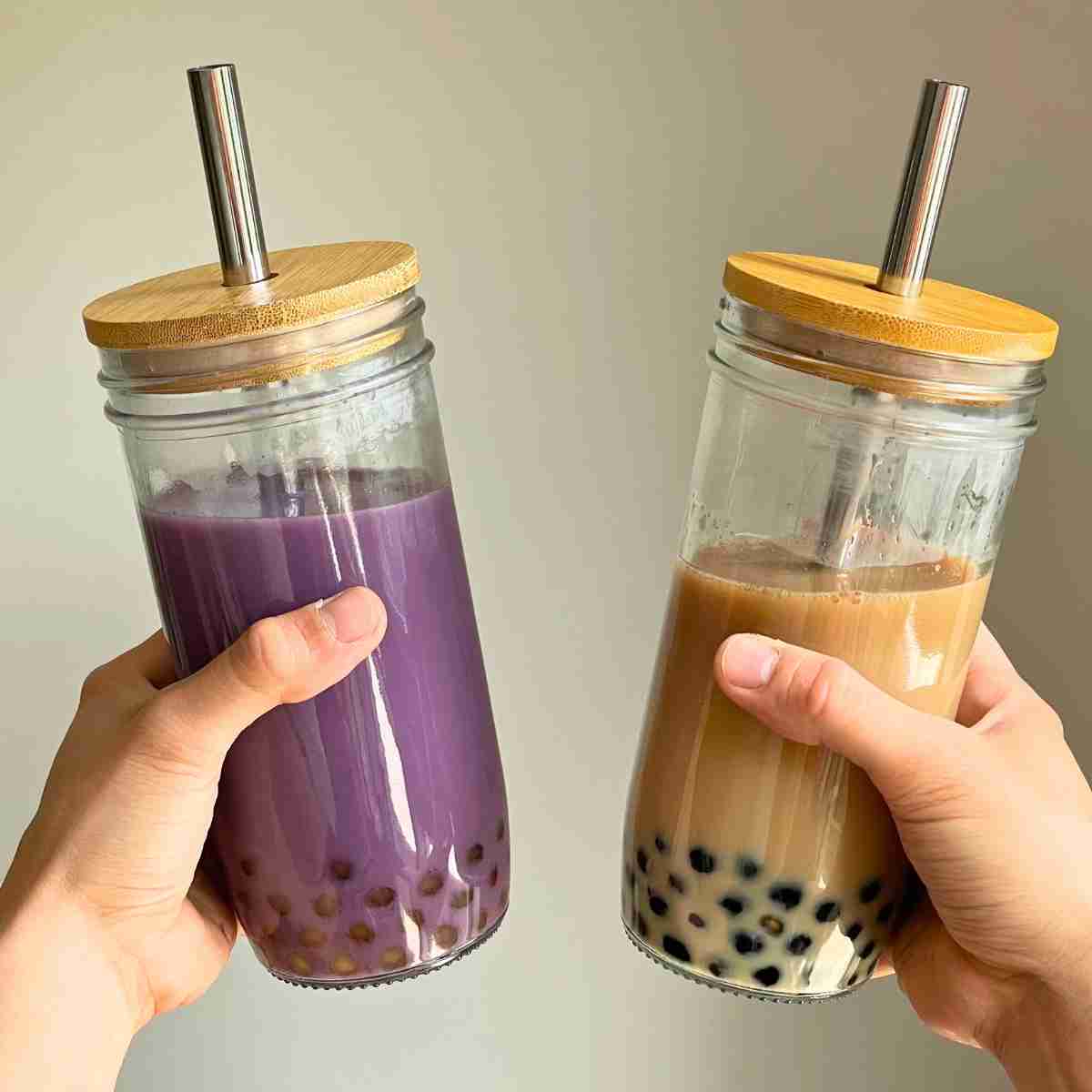 Multi-use mason jar for bubble tea