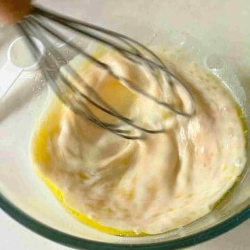add wet ingredients to mochiko mix