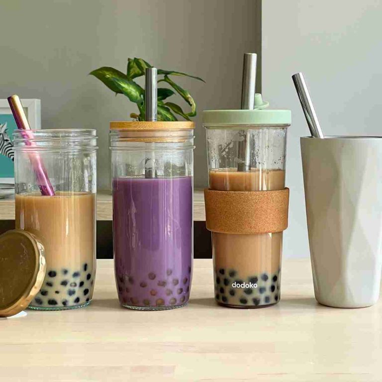 best boba cups reusable glass straw sets