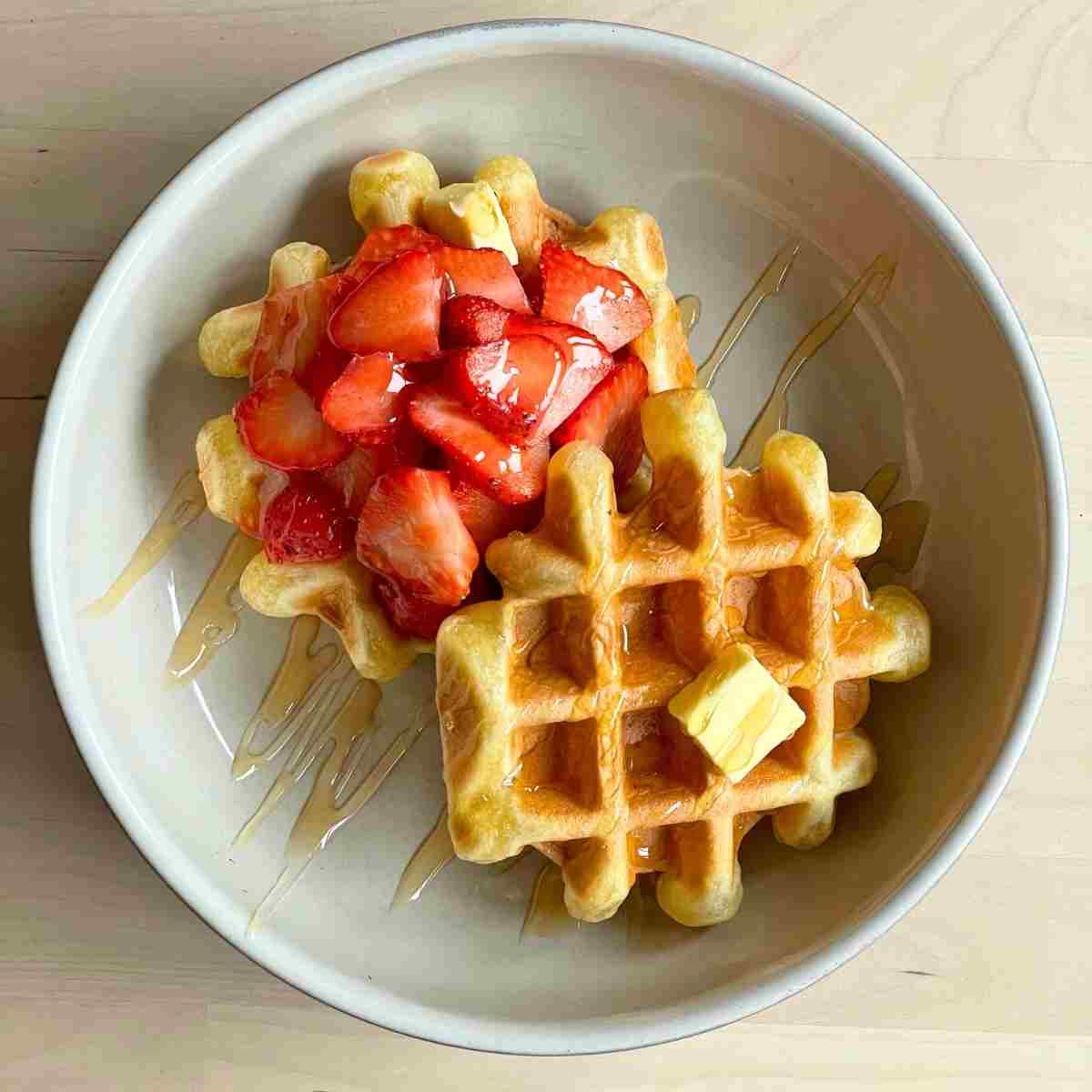 strawberry honey butter Japanese waffles