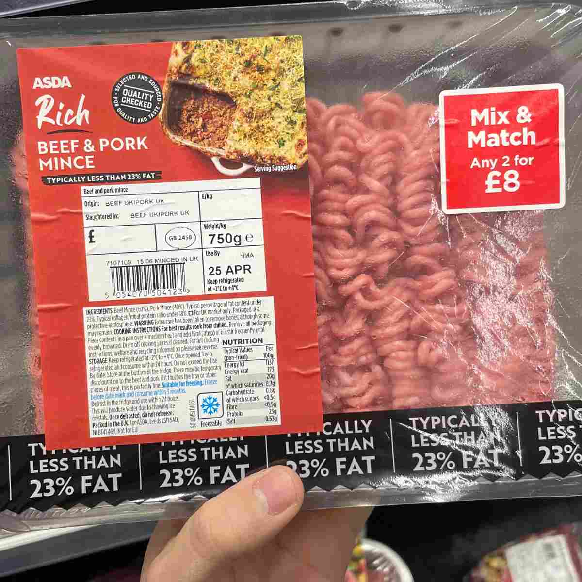Beef and pork mince