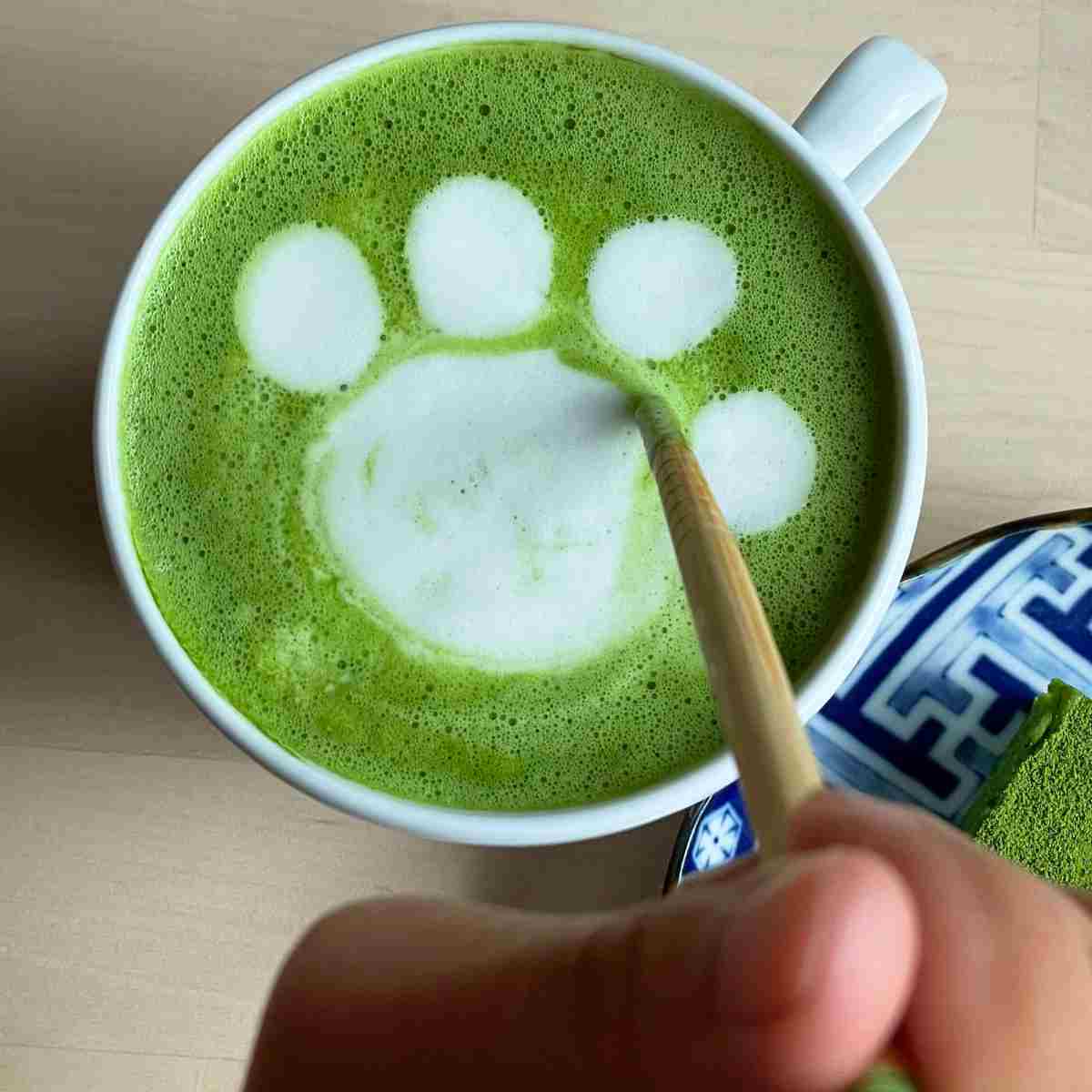 how to make matcha latte art aesthetic cat paw