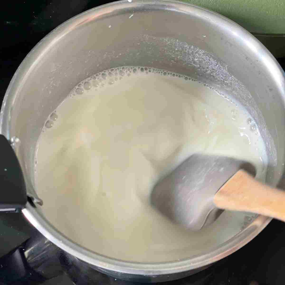 boil milk and add sugar