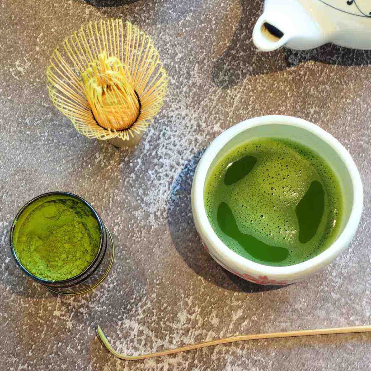 Here are all the tools commonly used when making matcha