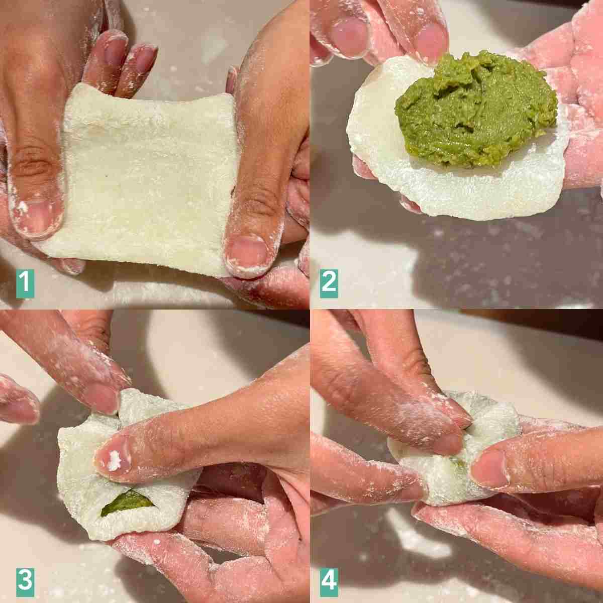 How to fold vegan mochi