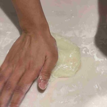 knead mochi dough